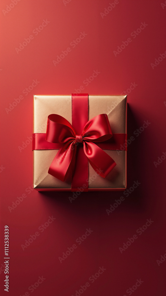 Elegant Christmas Gift Box with Red Bow: Perfect for Holiday Marketing, E-commerce, and Festive Promotions Elegant Christmas Gift Box with Red Bow: Perfect for Holiday Marketing, E-commerce, and Festive Promotions
