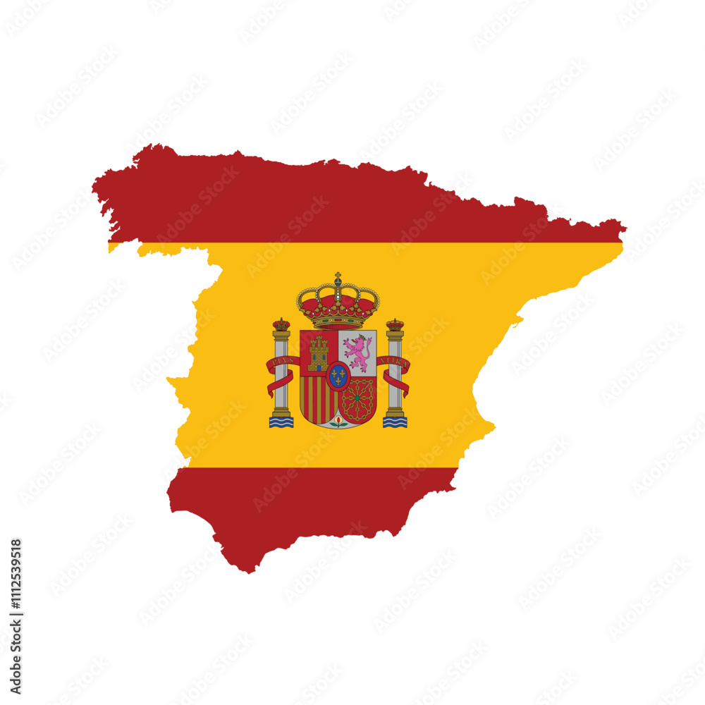 Fototapeta premium Spain map icon. Spain flag. Vector illustration