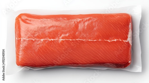 Fresh Salmon Fillet: A close-up shot of a vibrant, fresh salmon fillet, carefully packaged. The image emphasizes its appealing color and pristine texture.
