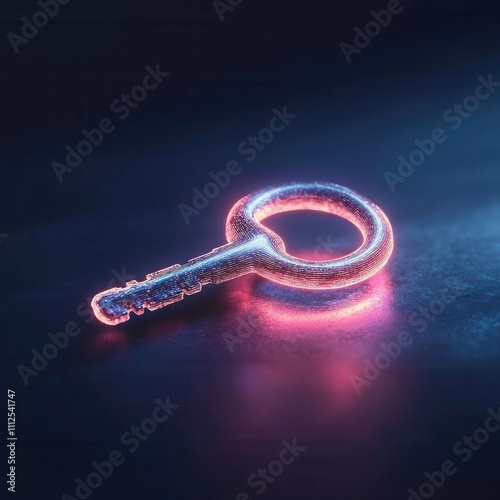 Glowing digital key unlocking a network of secure financial connections, symbolizing insurance solutions photo