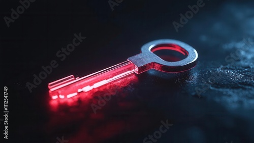 Glowing digital key unlocking a network of secure financial connections, symbolizing insurance solutions photo