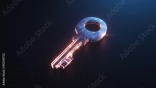 Glowing digital key unlocking a network of secure financial connections, symbolizing insurance solutions photo