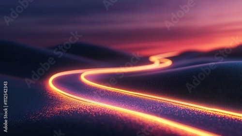 Glowing financial road map connecting businesses to insurance providers, secure financial future concept