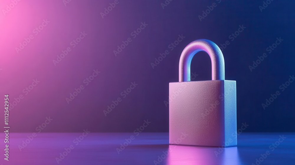 Glowing lock protecting digital bank accounts, symbolizing insurance and financial security Glowing lock protecting digital bank accounts, symbolizing insurance and financial security