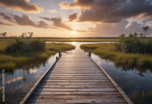 Wallpaper Mural Spectacular view from a wooden boardwalk over the expansive wetlands of the Everglades, animals, reptiles, destination, alligators, snakes Torontodigital.ca