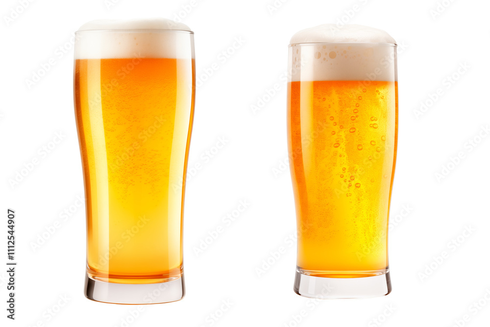 Collection of different beer glasses in various styles isolated on white transparent background. Mugs with drink like Ipa, Pale Ale, Pilsner, Porter or Stout Collection of different beer glasses in various styles isolated on white transparent background. Mugs with drink like Ipa, Pale Ale, Pilsner, Porter or Stout