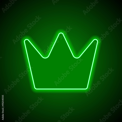 Wallpaper Mural Crown vector simple icon. Flat design. Green neon on black background with green light Torontodigital.ca
