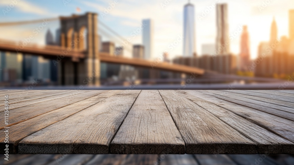 table to place objects with the Manhattan Bridge in the background table to place objects with the Manhattan Bridge in the background