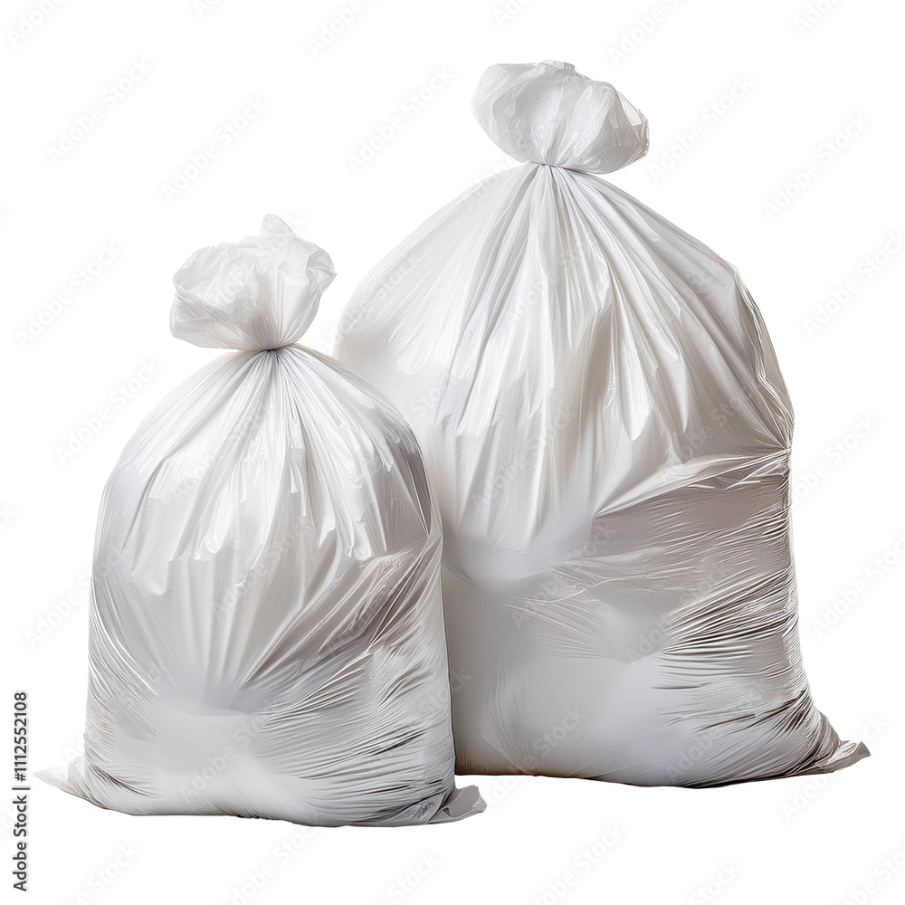 Two garbage bags full of refuse. Two garbage bags full of refuse.