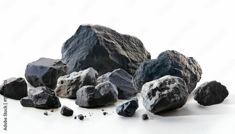 Naklejka premium asteroids, cut out on white background