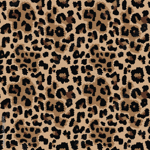 
animal leopard vector pattern, modern design with spots, seamless illustration