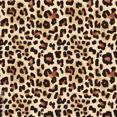 
trendy leopard design vector seamless print, stylish background with cat spots