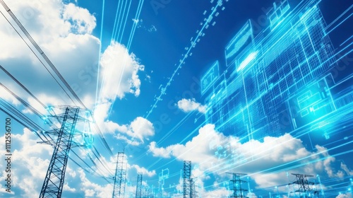 Electric power lines with high-tech digital data layer