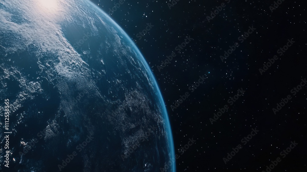 Fototapeta premium Earth from space with endless stars in background