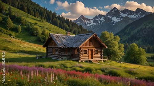 alpine hut in the mountains