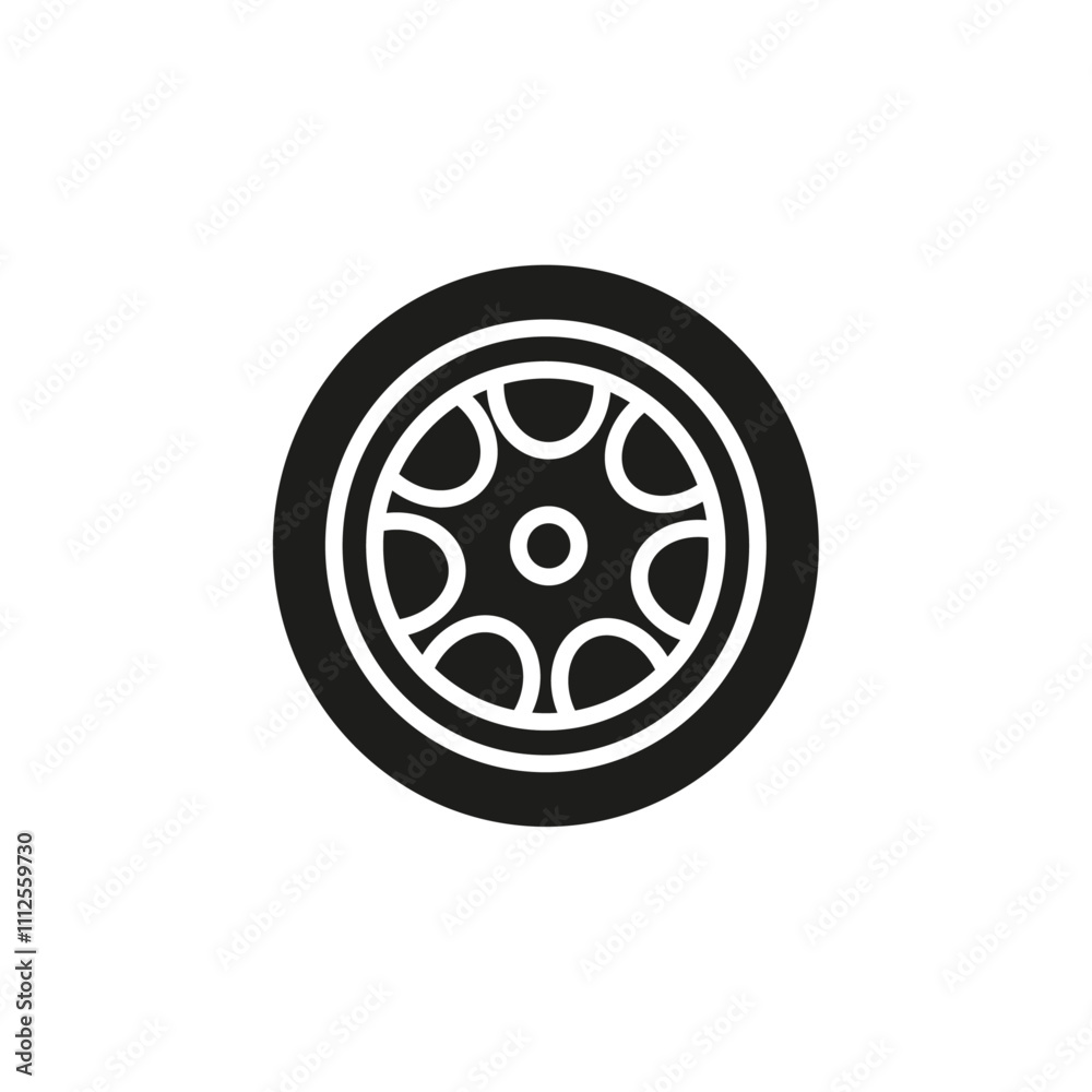 Car wheel icon Symbol mark in Outline style Car wheel icon Symbol mark in Outline style