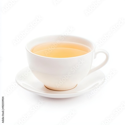 A serene cup of tea sits on a white saucer, perfect for calming moments or inspiring creativity. photo