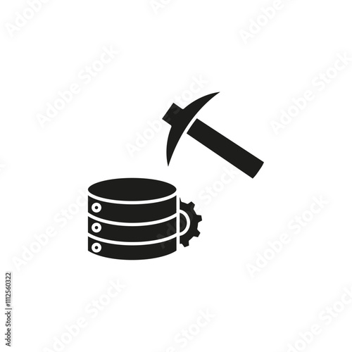 data mining icon Symbol mark in Outline style
