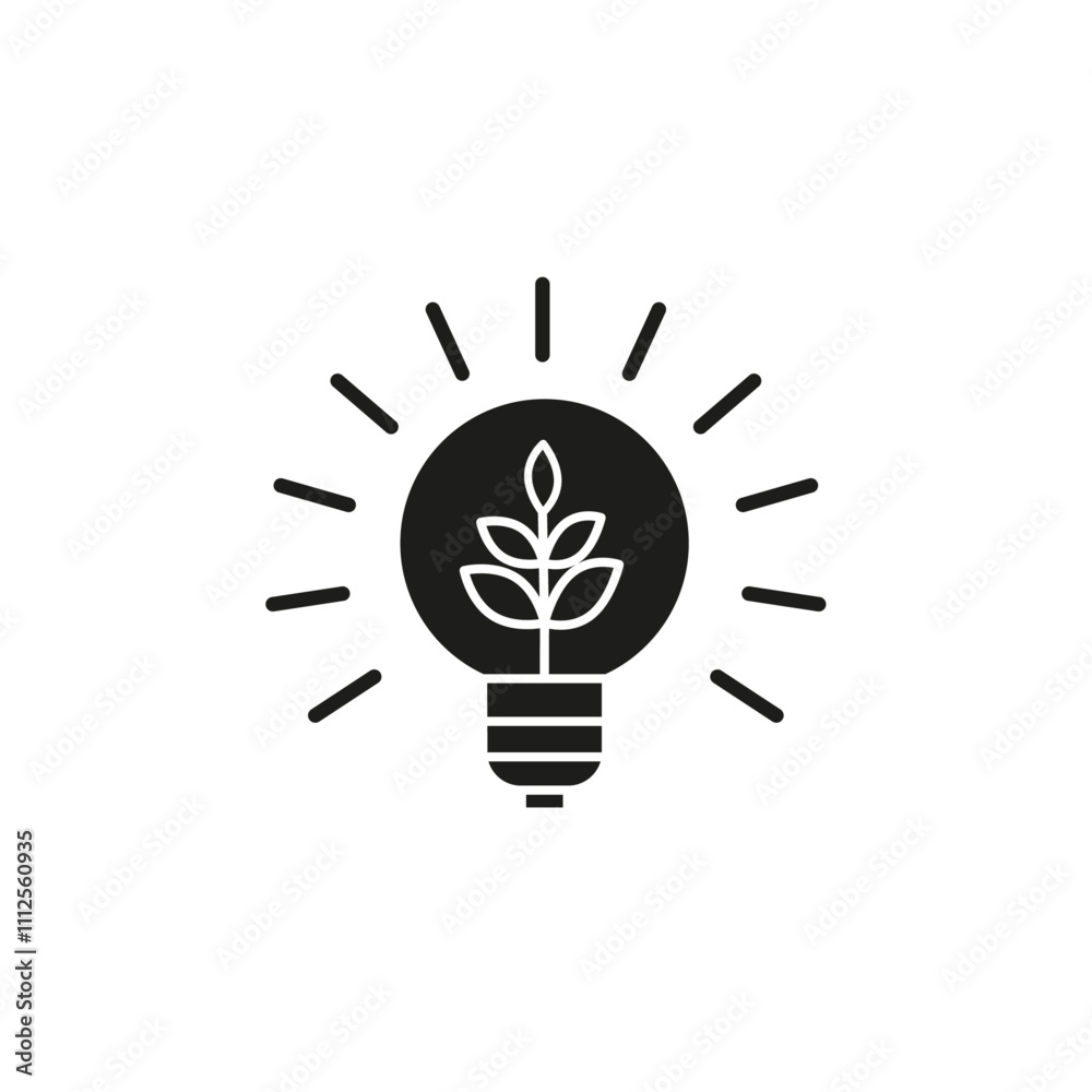 Green eco energy icon Symbol mark in Outline style Green eco energy icon Symbol mark in Outline style