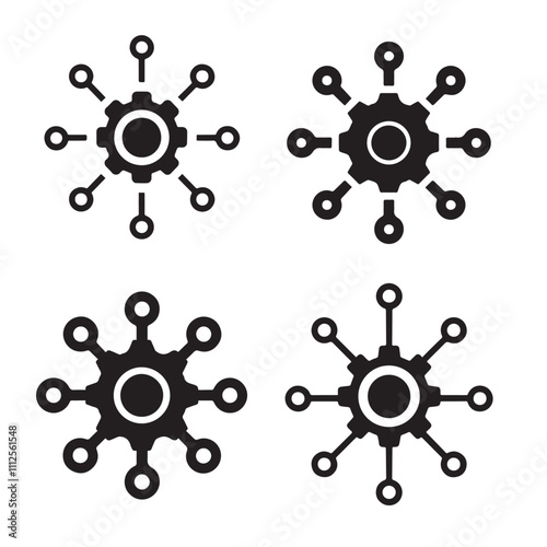 Hub spoke bundle network Integration vector icon.