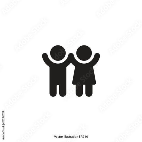 kid icon boy and girl hild happy, vector illustration