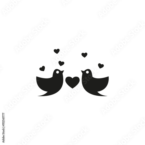 Lover birds icon Symbol mark in Outline style