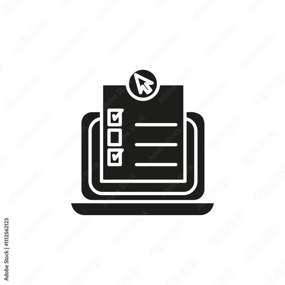 Online test icon Symbol mark in Outline style Online test icon Symbol mark in Outline style