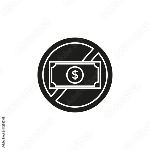 No money icon Symbol mark in Outline style
