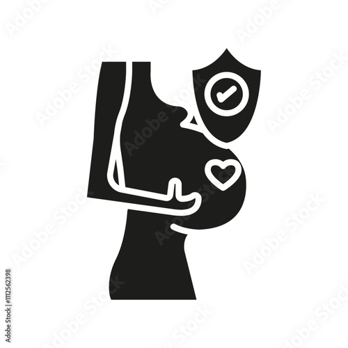 Pregnancy insurance icon Symbol mark in Outline style
