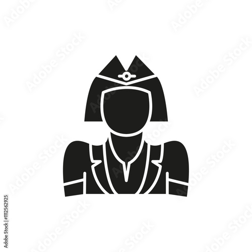 Stewardess icon Symbol mark in Outline style