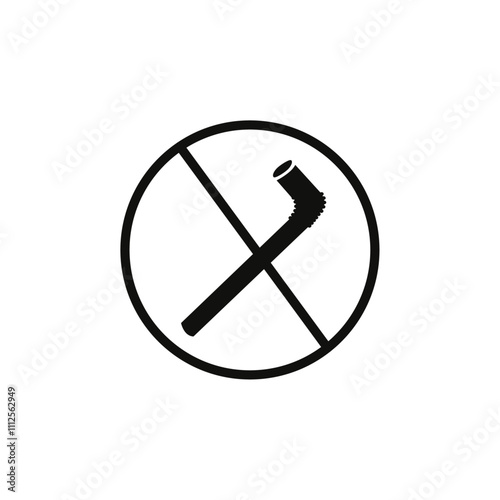 Stop using the plastic straw icon Symbol mark in Outline style