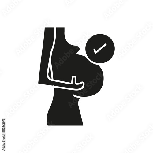 Suitable in pregnancy icon Symbol mark in Outline style