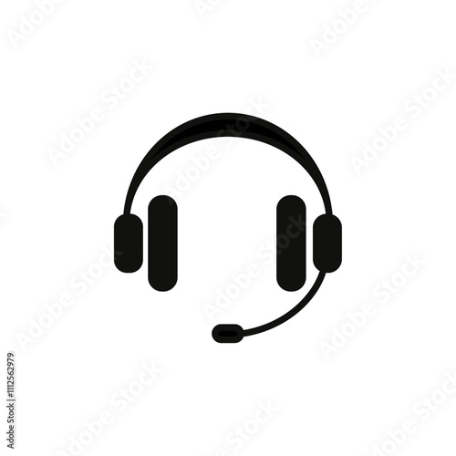 Support service headset icon Symbol mark in Outline style