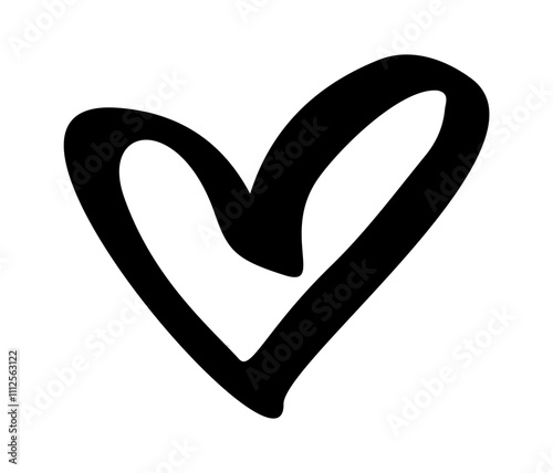 Heart shape scribble hand drawn