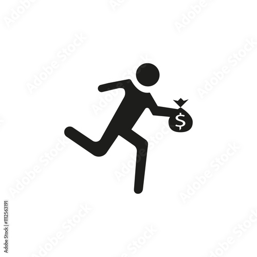 Thief icon Symbol mark in Outline style