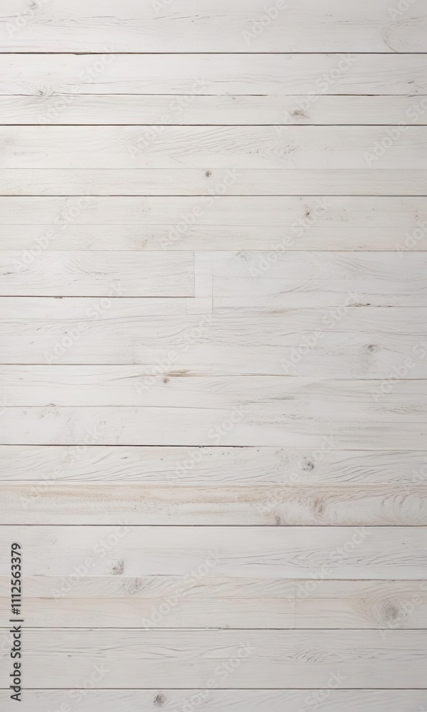 Naklejka premium Light-colored wood planks forming a pristine white textured background, soft color, clean lines, zen, tranquility, natural material