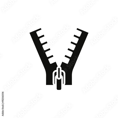 Zipper tool icon Symbol mark in Outline style