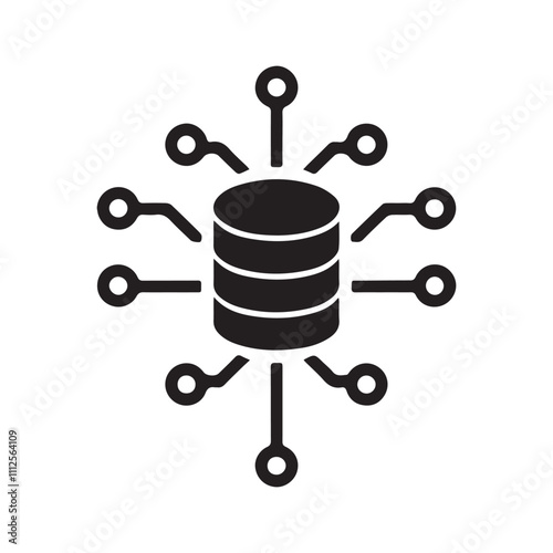 Hub spoke network Integration vector icon design.