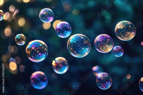 Wallpaper Mural A collection of colorful bubbles suspended in mid-air Torontodigital.ca