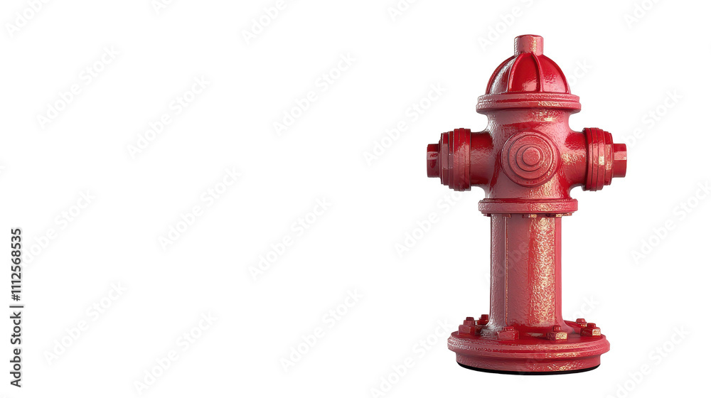 Bright red fire hydrant against a neutral background. transparent background Bright red fire hydrant against a neutral background. transparent background