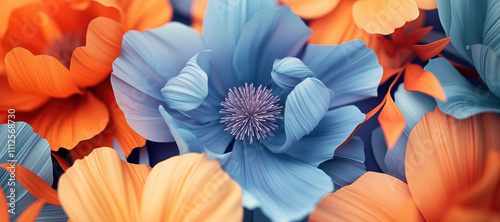 colorful flowers and leaves frame background 192 photo