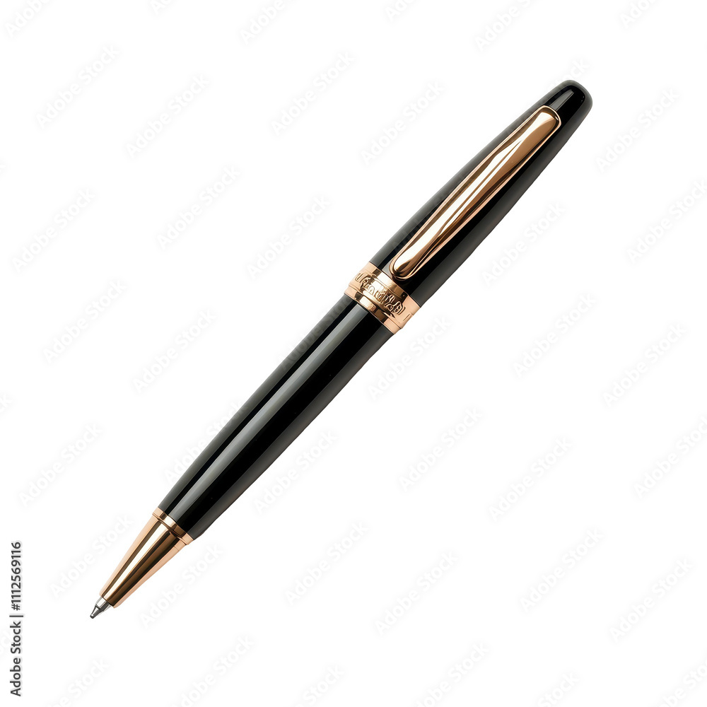 Elegant black pen for professional use. transparent background Elegant black pen for professional use. transparent background