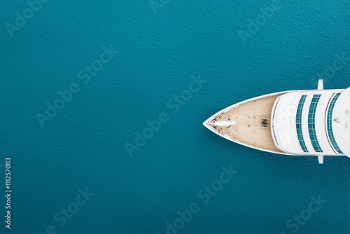 Luxury Cruise Ship Docked on Calm Blue Water