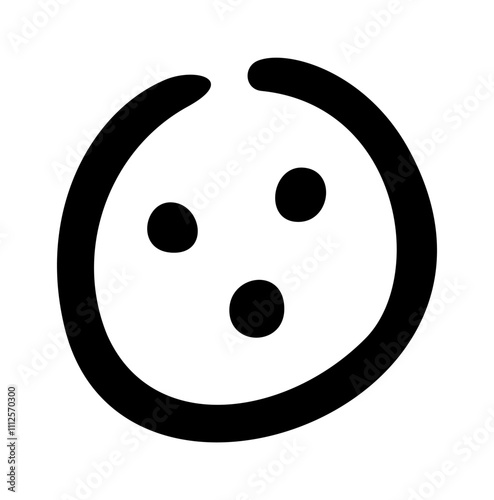 Shocked worried hand drawn emoji