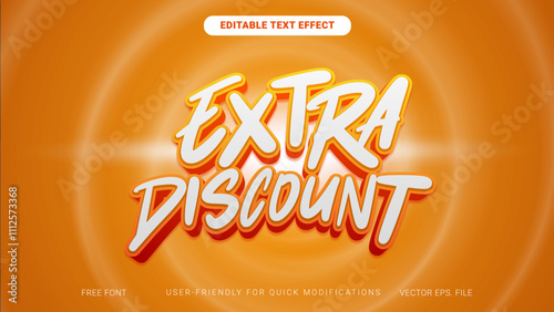 Extra Sale discount deals Orange gradient Editable text effect background banner