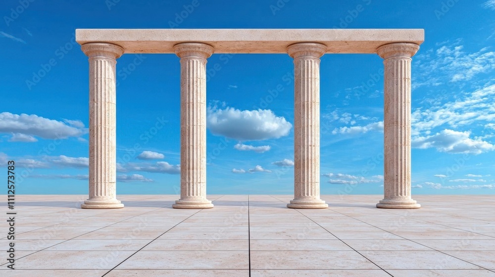 Fototapeta premium Minimalist architectural photo of famous cultural monuments. High Quality