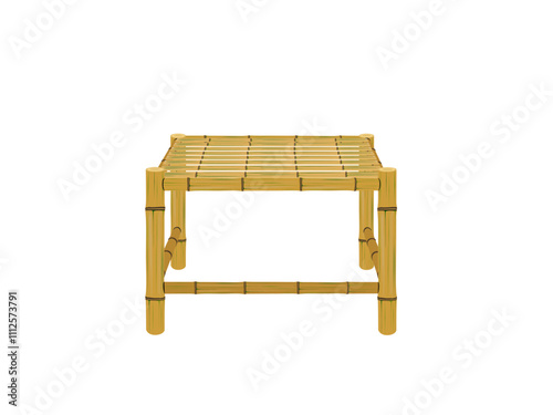 Shelves made of bamboo on a white background.