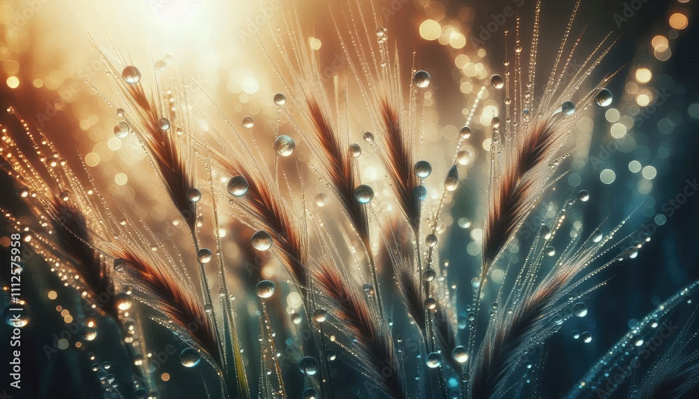 Fototapeta premium Water droplets on the grass