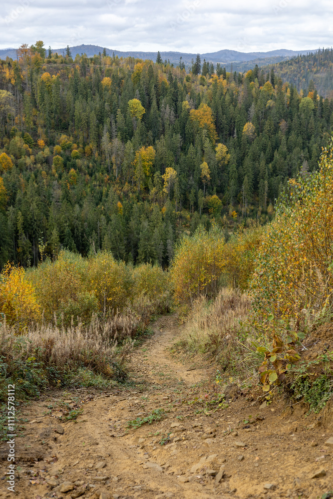 Fototapeta premium Autumn landscape in the mountain