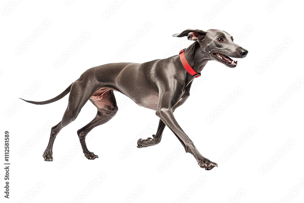 A playful greyhound runs happily across the field, showcasing its speed and agility. transparent background. A playful greyhound runs happily across the field, showcasing its speed and agility. transparent background.